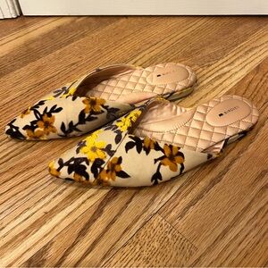Birdies The Swan Marigold Slip On Slides Mules Yellow Gold Velvet Women’s 10.5